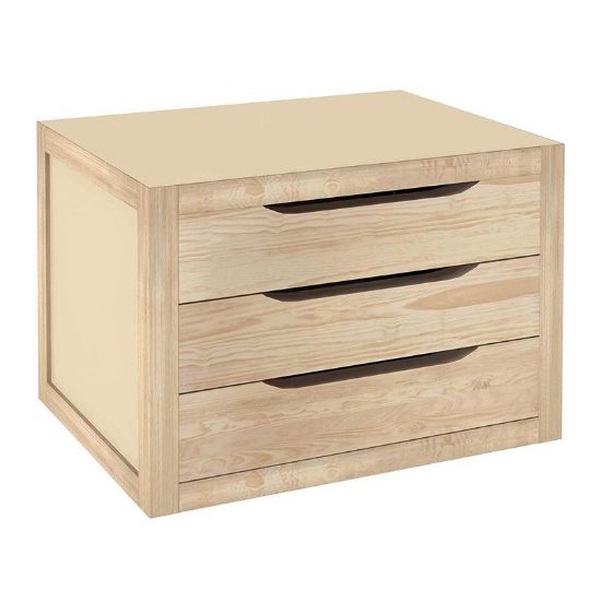Immagine di CASSETTIERA IN ABETE 3 CASSETTI 40x38 CM ALTEZZA 32 CM