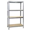 Immagine di SCAFFALE METALLO IN KIT CON RINFORZO 4 PIANI IN LEGNO PORTATA 75 KG PER RIPIANO 120x50 ALTO 180 CM