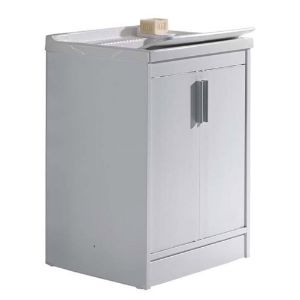 Immagine di LAVATOIO CON MOBILE 60x50 CM POLIPROPILENE BIANCO B.L. PLAST