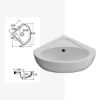 Immagine di LAVABO AD ANGOLO TORANO 41,5x46,5 CM INSTALLAZIONE SOSPESA MONOFORO CERAMICA BIANCA GLOBO