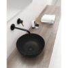 Immagine di LAVABO T-EDGE DIAMETRO 37 CM INSTALLAZIONE APPOGGIO CERAMICA NERA OPACA GLOBO