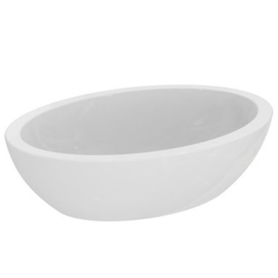 Immagine di LAVABO STRADA OVALE 60x42 CM INSTALLAZIONE APPOGGIO CERAMICA BIANCA IDEAL STANDARD