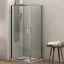 Immagine di BOX DOCCIA NEW FLORA ANGOLO SCORREVOLE 70x70 CM H 180 CRISTALLO TRASPARENTE SP. 5,5 MM CROMO KARAG
