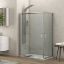 Immagine di BOX DOCCIA NEW FLORA ANGOLO SCORREVOLE 70x90 CM H 180 CRISTALLO TRASPARENTE SP. 5,5 MM CROMO KARAG