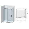 Immagine di PORTA SCORREVOLE EKINOX 117,5-120 CM ARGENTO SPAZZOLATO CRISTALLO TRASPARENTE KINEDO