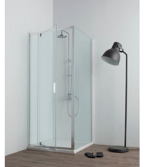 Immagine di PARETE FISSA FAST 66,5-68,5 CM CRISTALLO TRASPARENTE 6 MM CROMO KINEDO