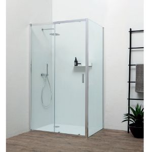Immagine di PORTA SCORREVOLE FAST 97-101 CM (NICCHIA) CRISTALLO TRASPARENTE 6 MM CROMO REVERSIBILE KINEDO