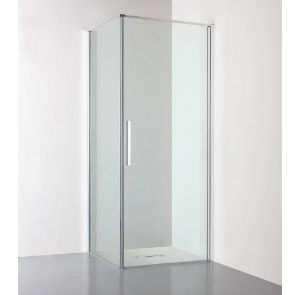 Immagine di PARETE FISSA GL6 67,5-69 CM (PER PORTA BATTENTE) ARGENTO LUCIDO CRISTALLO TRASPARENTE KINEDO