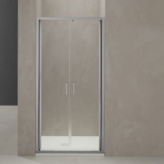 Immagine di PORTA SALOON SPADO 76-82 CM H. 190 CM CROMO TBRILL CRISTALLO TRASPARENTE