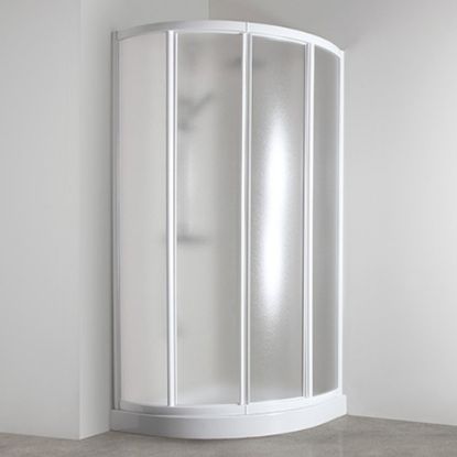 Immagine di BOX DOCCIA ELBA 90 SEMICIRCOLARE SCORREVOLE 87-90 CM CRISTALLO CINCILLA' BIANCO