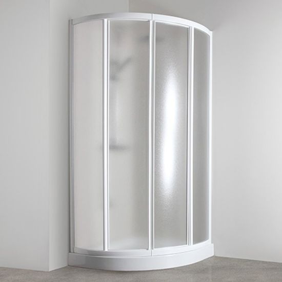 Immagine di BOX DOCCIA ELBA 90 SEMICIRCOLARE SCORREVOLE 87-90 CM CRISTALLO CINCILLA' BIANCO