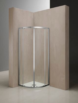 Immagine di BOX DOCCIA DINO SEMICIRCOLARE SCORREVOLE 77-80 CM CROMO TBRILL CRISTALLO TRASPARENTE