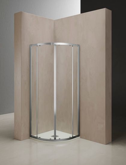 Immagine di BOX DOCCIA DINO SEMICIRCOLARE SCORREVOLE 77-80 CM CROMO TBRILL CRISTALLO TRASPARENTE