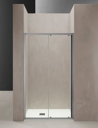 Immagine di PORTA SCORREVOLE DINO 96-102 CM CROMO TBRILL CRISTALLO TRASPARENTE