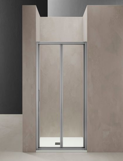 Immagine di PORTA A SOFFIETTO DINO 81-87 CM CROMO TBRILL CRISTALLO TRASPARENTE