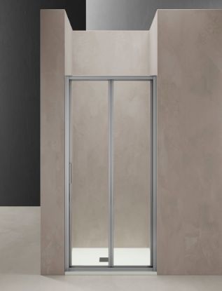 Immagine di PORTA A SOFFIETTO DINO 76-82 CM CROMO TBRILL CRISTALLO TRASPARENTE