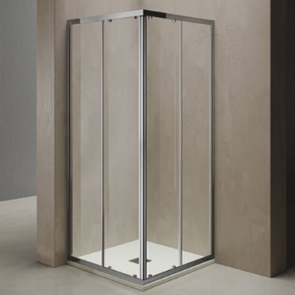 Immagine di BOX DOCCIA DINO ANGOLO SCORREVOLE 77-80 CM (LATO ANGOLO) CROMO TBRILL CRISTALLO TRASPARENTE