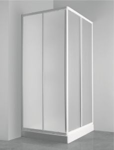 Immagine di BOX DOCCIA VULCANO ANGOLO SCORREVOLE 66-78 CM ACRILICO SATINATO BIANCO