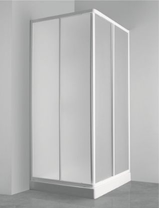 Immagine di BOX DOCCIA VULCANO ANGOLO SCORREVOLE 70x90 CM ACRILICO SATINATO BIANCO