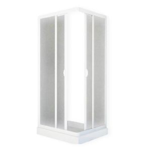 Immagine di BOX DOCCIA ANTIBES ANGOLO SCORREVOLE 78-90 CM BIANCO ACRILICO MODELLO GOCCIA