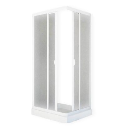 Immagine di BOX DOCCIA ANTIBES ANGOLO SCORREVOLE 78-90 CM BIANCO ACRILICO MODELLO GOCCIA