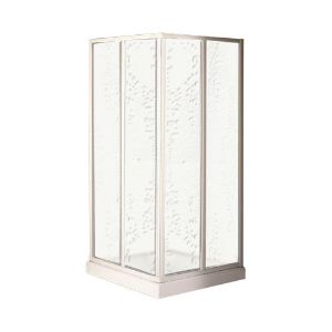 Immagine di BOX DOCCIA ANTIBES ANGOLO SCORREVOLE 68-80 CM BIANCO ACRILICO MODELLO GOCCIA