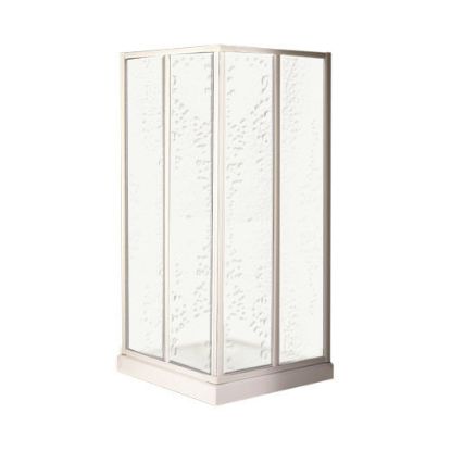 Immagine di BOX DOCCIA ANTIBES ANGOLO SCORREVOLE 68-80 CM BIANCO ACRILICO MODELLO GOCCIA