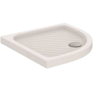 Immagine di PIATTO DOCCIA EUROVIT SHOWER SEMICIRCOLARE 80 H7 CM PILETTA DIAMETRO 90 MM BIANCO IDEAL STANDARD
