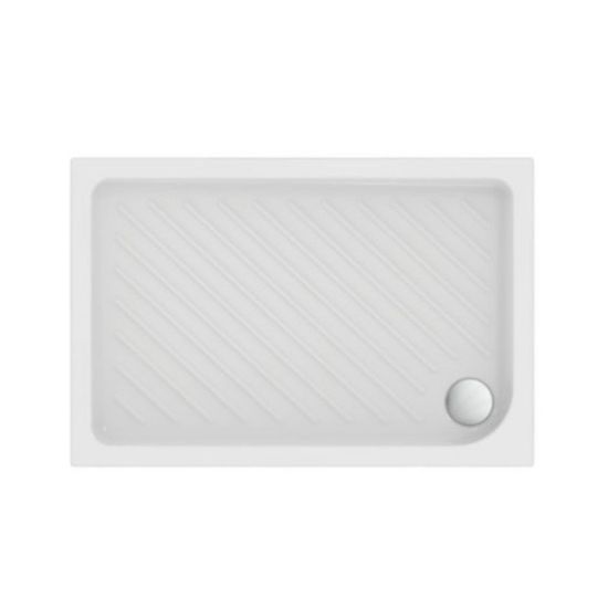 Immagine di PIATTO DOCCIA EUROVIT SHOWER 100x80 H 7 CM PILETTA DIAMETRO 90 MM BIANCO IDEAL STANDARD