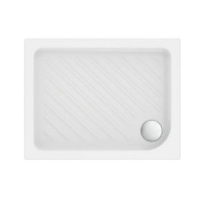 Immagine di PIATTO DOCCIA EUROVIT SHOWER 90x70 H 7 CM PILETTA DIAMETRO 90 MM BIANCO IDEAL STANDARD