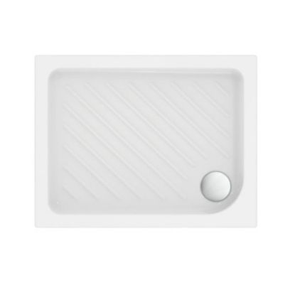 Immagine di PIATTO DOCCIA EUROVIT SHOWER 90x70 H 7 CM PILETTA DIAMETRO 90 MM BIANCO IDEAL STANDARD