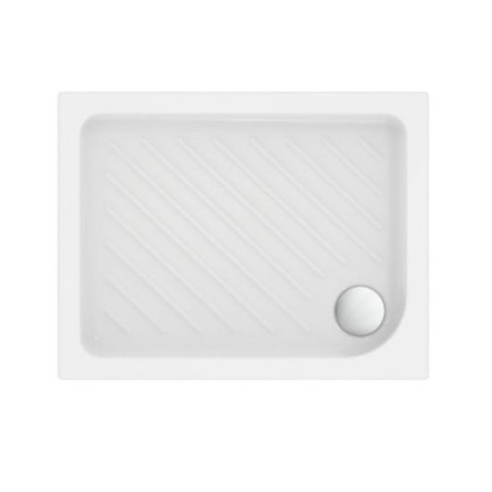 Immagine di PIATTO DOCCIA EUROVIT SHOWER 90x70 H 7 CM PILETTA DIAMETRO 90 MM BIANCO IDEAL STANDARD