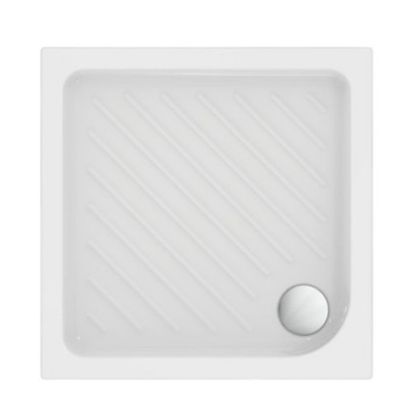 Immagine di PIATTO DOCCIA EUROVIT SHOWER 80x80 H 7 CM PILETTA DIAMETRO 90 MM BIANCO IDEAL STANDARD