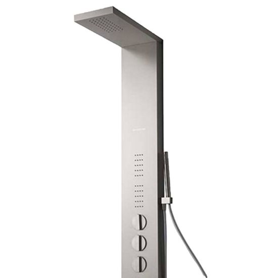 Immagine di COLONNA DOCCIA IDROMASSAGGIO EASY SHOWER PLUS RUBINETTERIA MECCANICA ACCIAIO SATINATO KINEDO