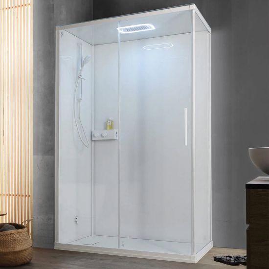 Immagine di CABINA DOCCIA K-1000 120x80 CM TRASPARENTE/BIANCO KINEDO