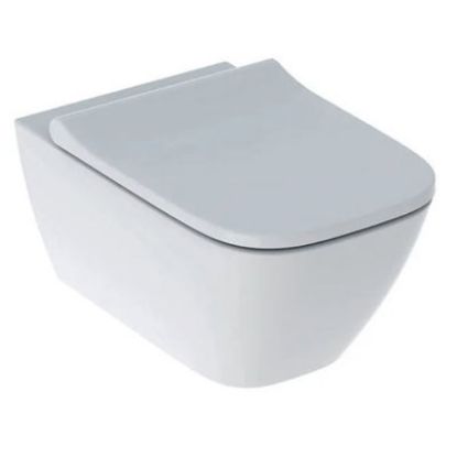 Immagine di VASO SMYLE SOSPESO RIMFREE CON SEDILE AMMORTIZZATO CERAMICA BIANCA GEBERIT