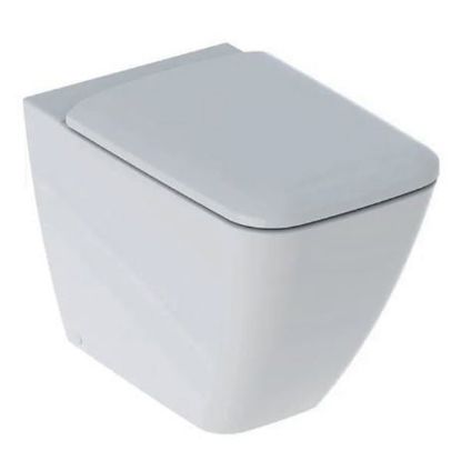 Immagine di VASO ICON SQUARE FILO PARETE RIMFREE CON SEDILE AMMORTIZZATO CERAMICA BIANCA GEBERIT