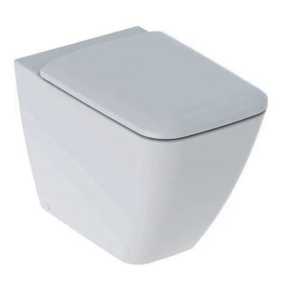 Immagine di VASO ICON SQUARE FILO PARETE RIMFREE CON SEDILE AMMORTIZZATO CERAMICA BIANCA GEBERIT