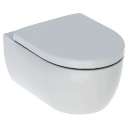 Immagine di VASO ICON SOSPESO CON SEDILE TERMOINDURENTE CERAMICA BIANCA GEBERIT