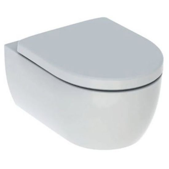 Immagine di VASO ICON SOSPESO CON SEDILE TERMOINDURENTE CERAMICA BIANCA GEBERIT