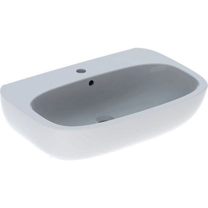 Immagine di LAVABO FANTASIA 65x47 CM INSTALLAZIONE SOSPESA O SU COLONNA MONOFORO CERAMICA BIANCA GEBERIT