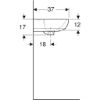 Immagine di LAVABO SELNOVA 45x37 CM INSTALLAZIONE SOSPESA O SU COLONNA MONOFORO CERAMICA BIANCA GEBERIT