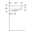 Immagine di LAVABO SELNOVA 55x44 CM INSTALLAZIONE SOSPESA O SU COLONNA MONOFORO CERAMICA BIANCA GEBERIT