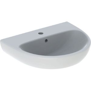 Immagine di LAVABO SELNOVA 60x48 CM INSTALLAZIONE SOSPESA O SU COLONNA MONOFORO CERAMICA BIANCA GEBERIT