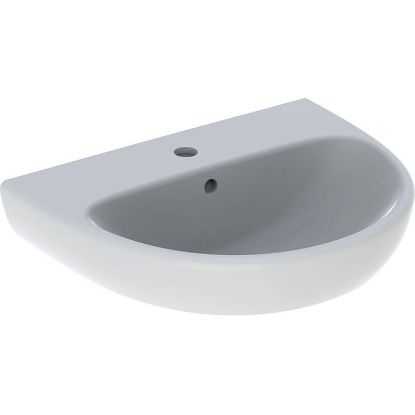 Immagine di LAVABO SELNOVA 60x48 CM INSTALLAZIONE SOSPESA O SU COLONNA MONOFORO CERAMICA BIANCA GEBERIT