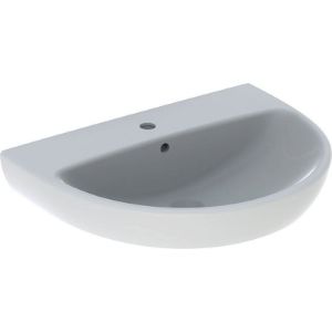 Immagine di LAVABO SELNOVA 65x50 CM INSTALLAZIONE SOSPESA O SU COLONNA MONOFORO CERAMICA BIANCA GEBERIT
