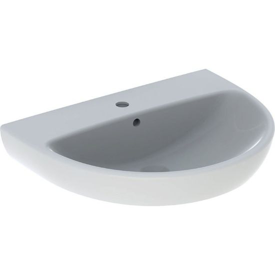 Immagine di LAVABO SELNOVA 65x50 CM INSTALLAZIONE SOSPESA O SU COLONNA MONOFORO CERAMICA BIANCA GEBERIT