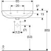 Immagine di LAVABO SELNOVA 65x50 CM INSTALLAZIONE SOSPESA O SU COLONNA MONOFORO CERAMICA BIANCA GEBERIT