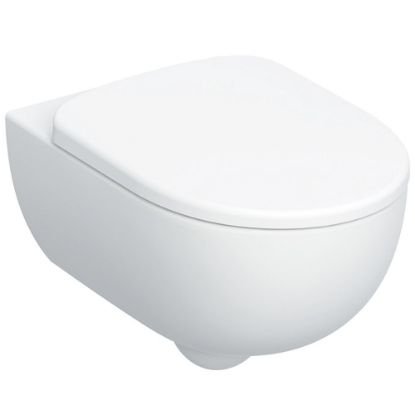 Immagine di VASO SELNOVA PREMIUM SET SOSPESO RIMFREE CON SEDILE AMMORTIZZATO CERAMICA BIANCA GEBERIT