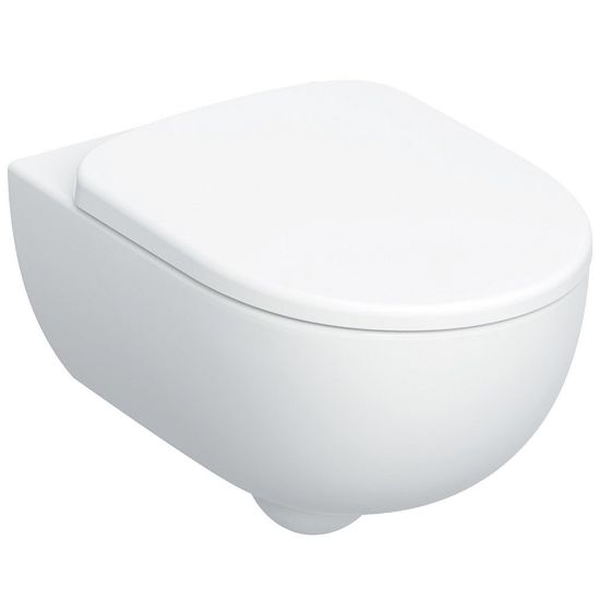 Immagine di VASO SELNOVA PREMIUM SET SOSPESO RIMFREE CON SEDILE AMMORTIZZATO CERAMICA BIANCA GEBERIT